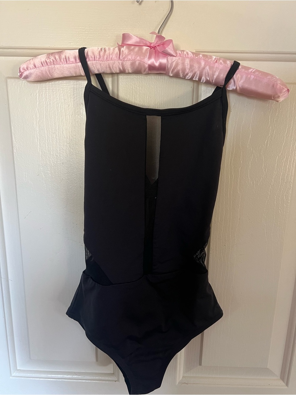 Black Mesh Panel kids leotard
